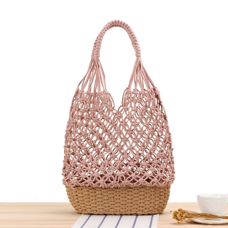 Handgeknüpfte Tragetasche mit elegantem Netzdesign Skanto