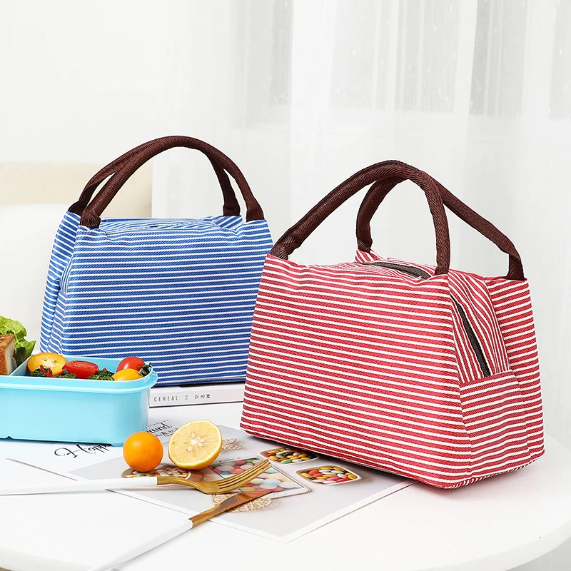 Isolierte Lunchtasche mit elegantem Streifenmuster Skanto