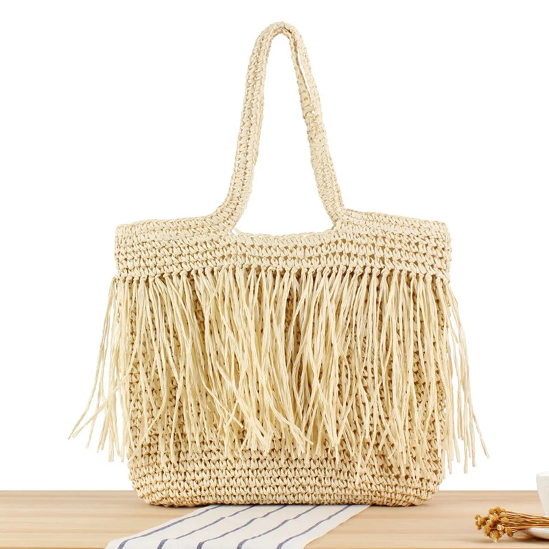 Moderne Makramee-Tasche mit Fransen Skanto