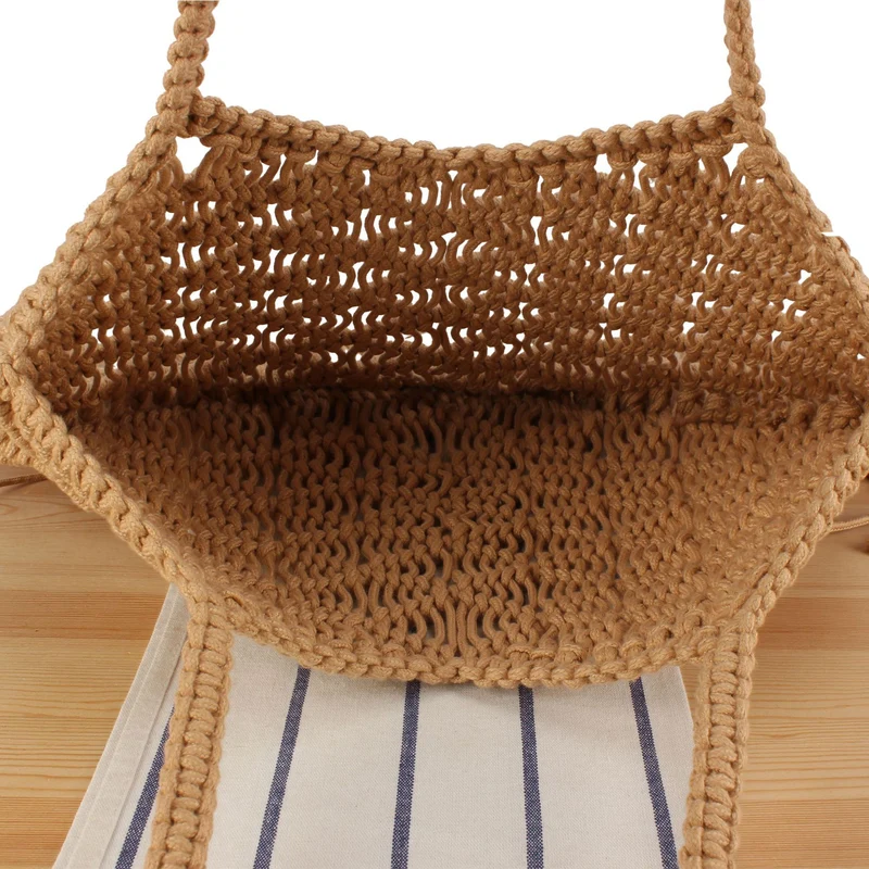 Makramee-Tote Bag mit Fransenrändern Skanto