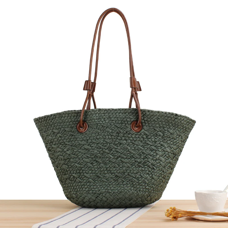Strandtasche mit eleganten Lederriemen Skanto
