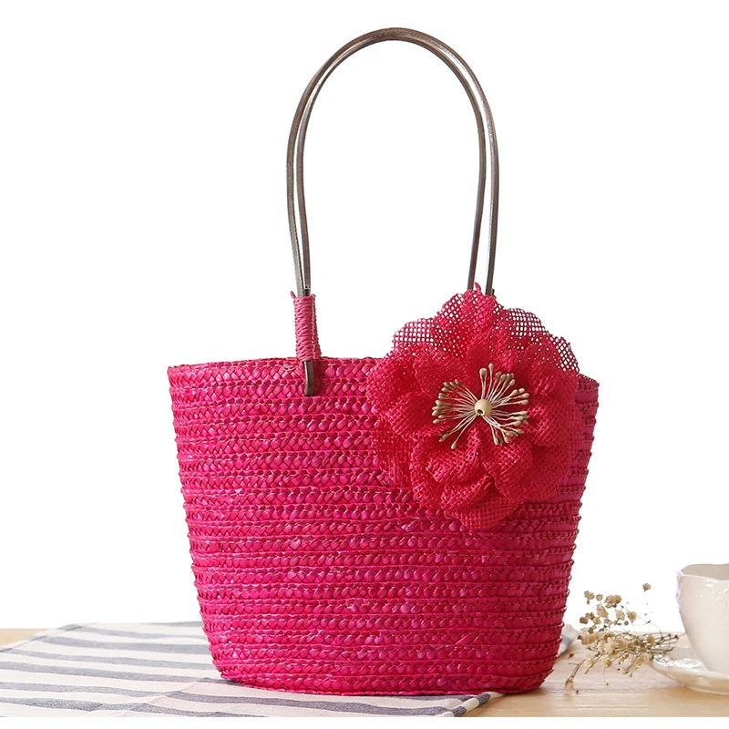Strandtasche mit dekorativem Blumendetail Skanto