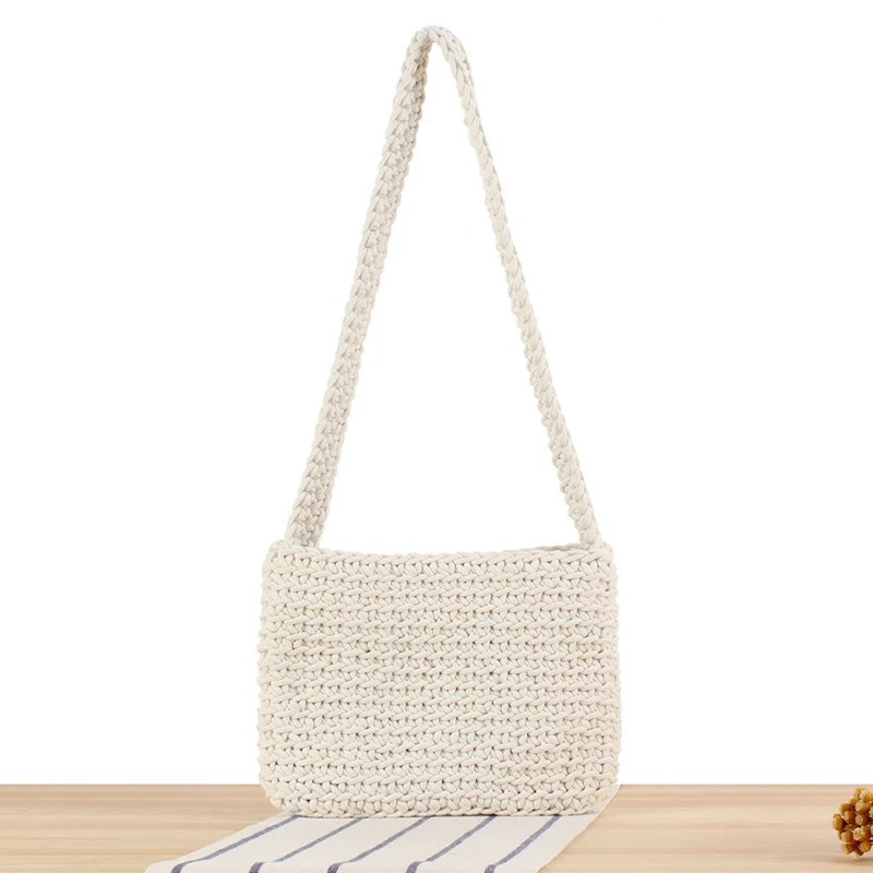Hochwertige Makramee-Handtasche mit stilvollen Schulterriemen Skanto