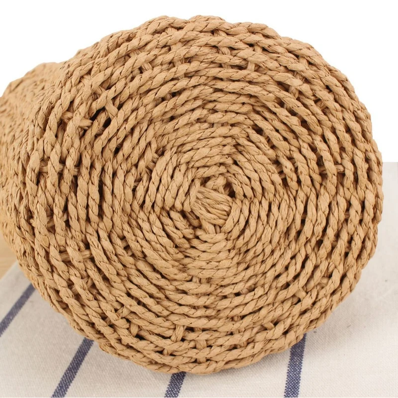 Handtasche aus geflochtenem Naturmaterial mit dekorativem Holzgriff Skanto
