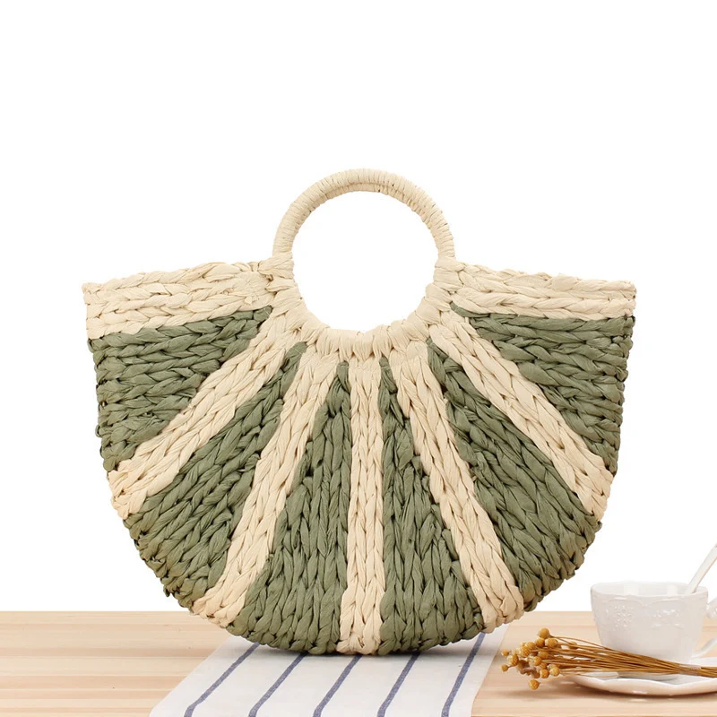 Elegante Strohtasche mit festem Griff Skanto