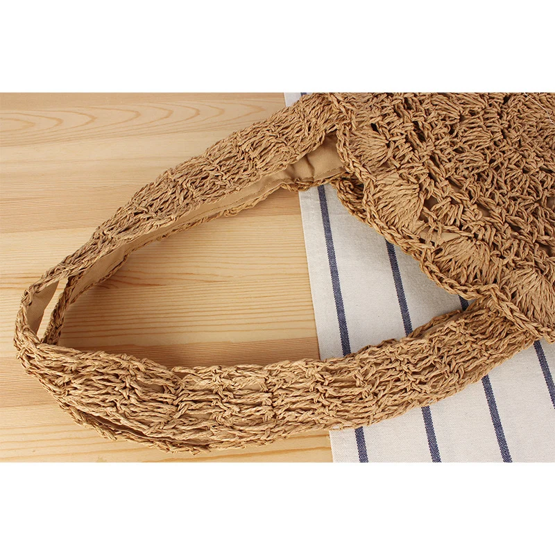 Handgeknüpfte Strandtasche mit künstlerischem Runddesign Skanto