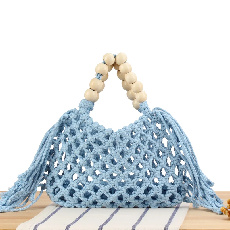 Makramee-Handtasche mit Holzgriff Skanto