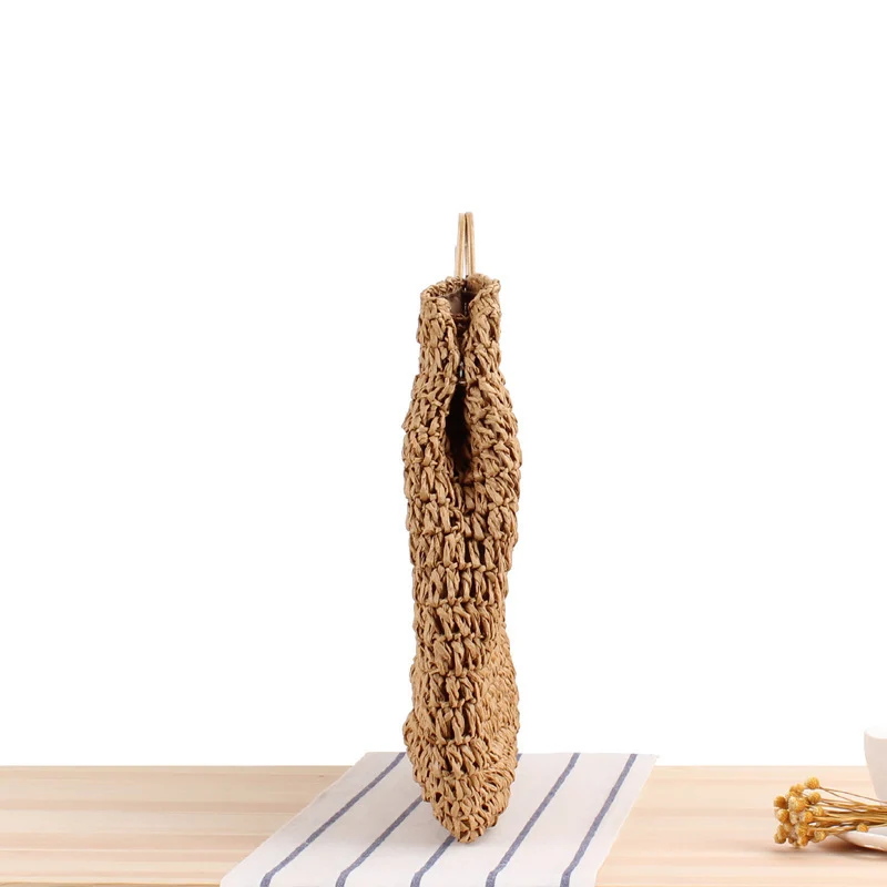 Makramee Tragetasche mit elegantem Holzgriff Skanto
