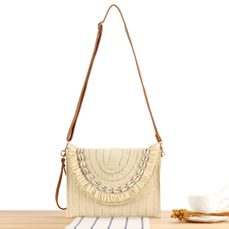 Stilvolle Handtasche mit gefranster Muschelverzierung Skanto
