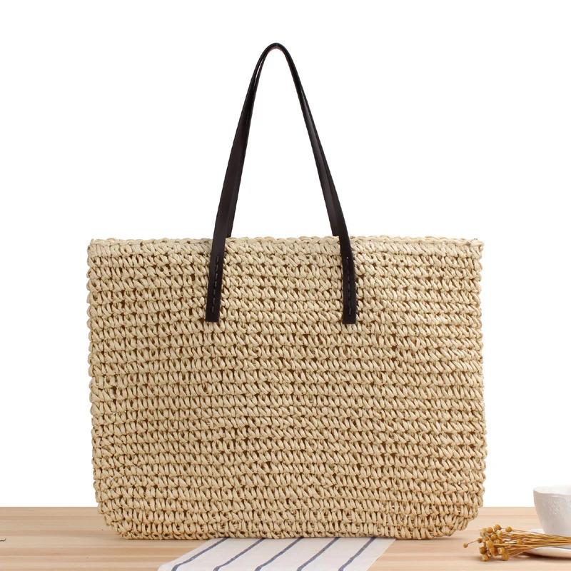 Handtasche aus handgewebtem Naturmaterial mit stabilen Griffen Skanto