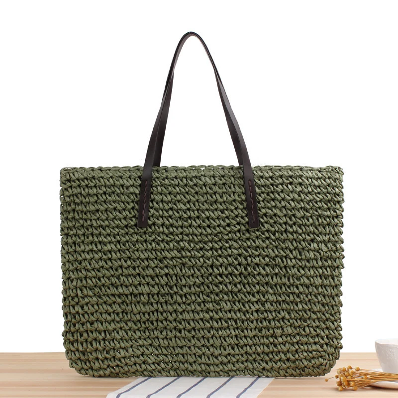 Handtasche aus handgewebtem Naturmaterial mit stabilen Griffen Skanto