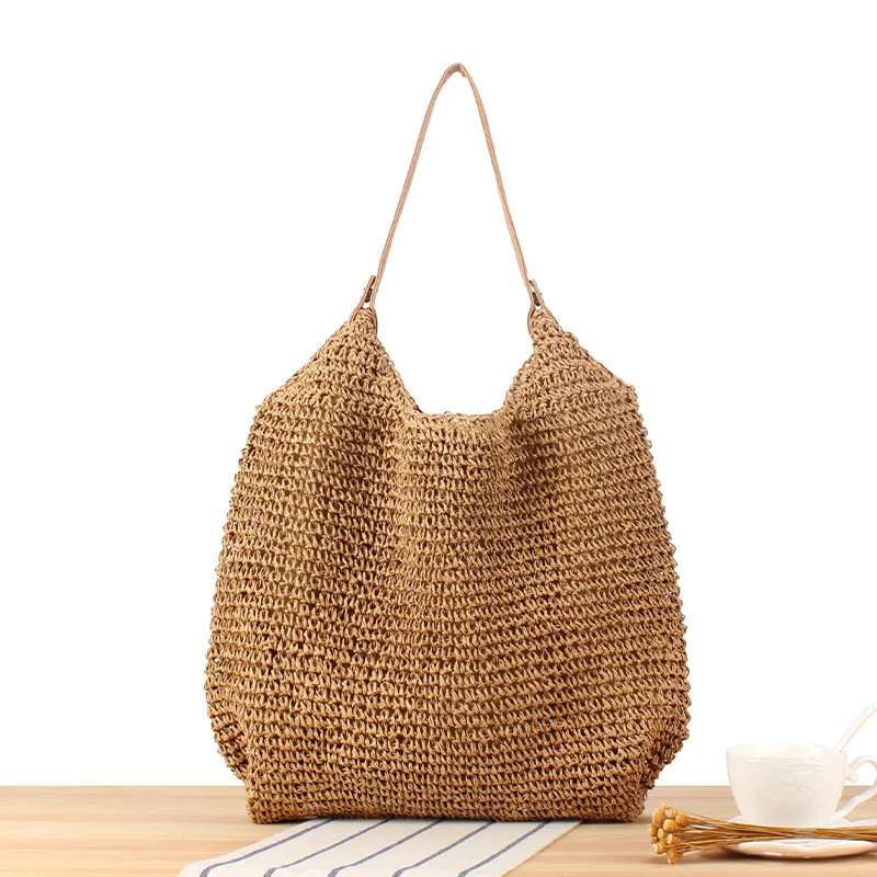 Handtasche aus handgeknüpftem Naturmaterial mit extra viel Stauraum Skanto