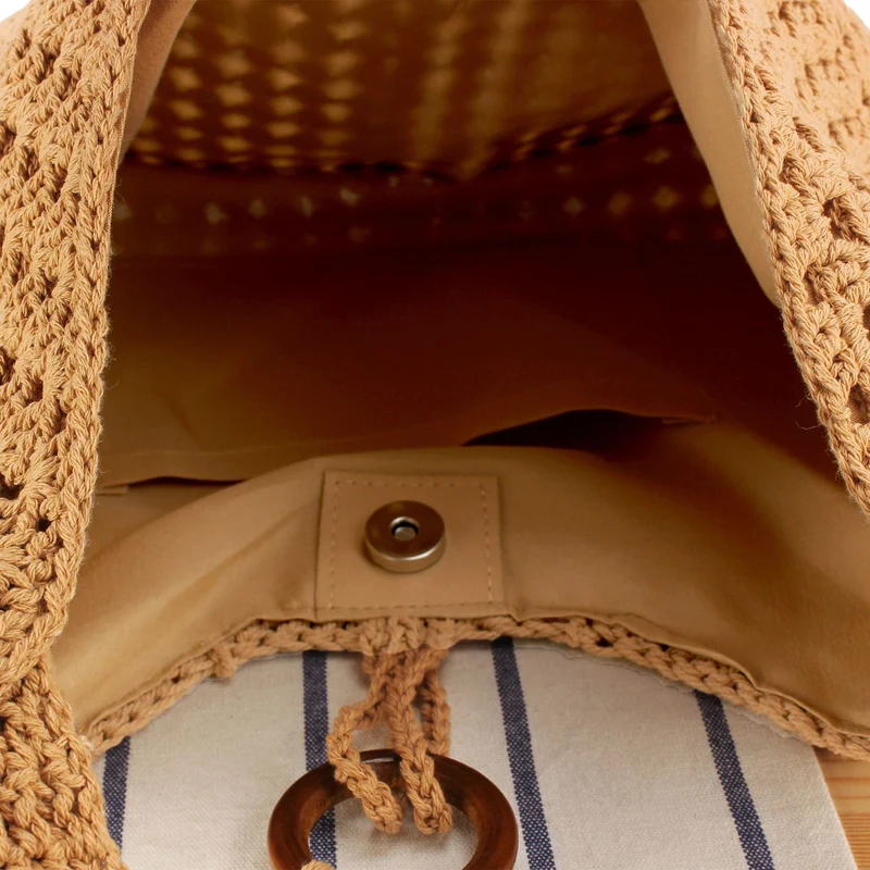 Handtasche aus handgeknüpftem Naturmaterial mit stilvollen Fransen-Details Skanto