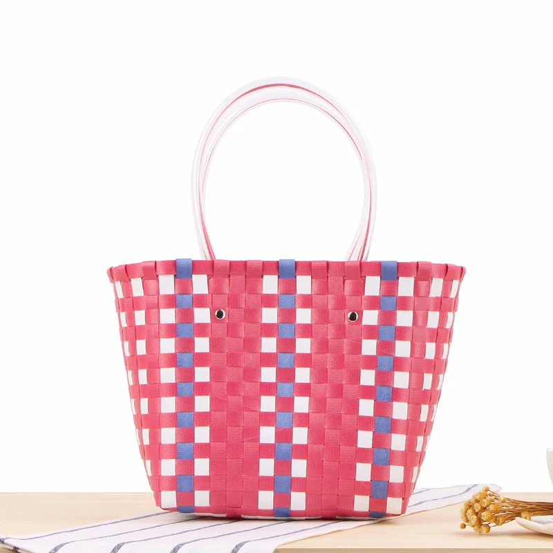 Geflochtener Shopper mit farbenfrohem Muster Skanto