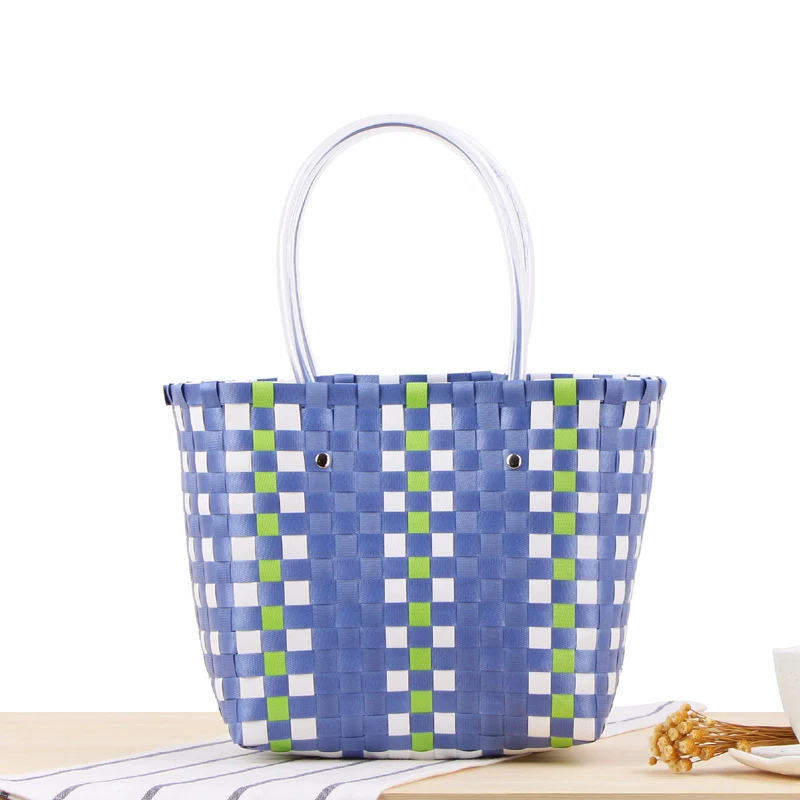 Geflochtener Shopper mit farbenfrohem Muster Skanto