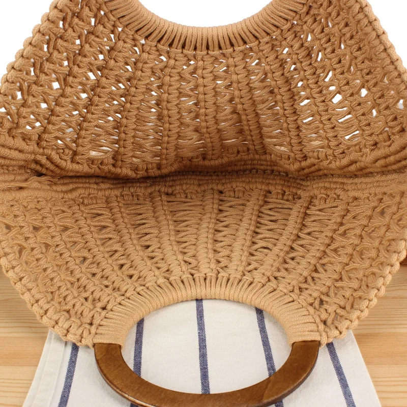 Makramee-Handtasche mit Holzgriff Skanto