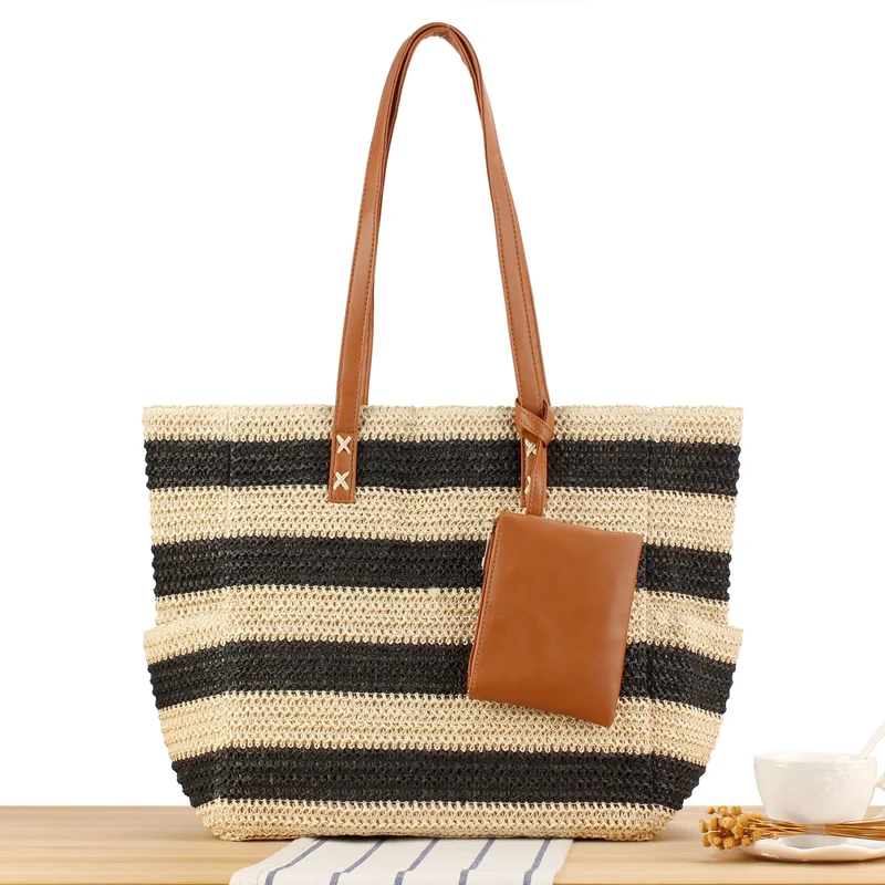 Strandtasche mit eleganten Ledergriffen und praktischer Innentasche Skanto