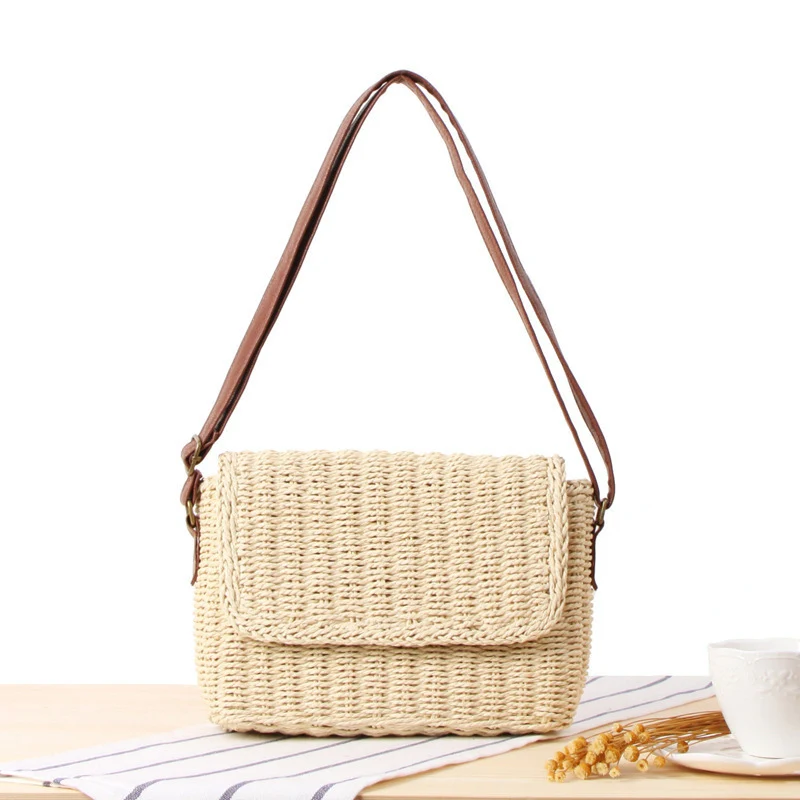 Handgefertigte Raffia-Umhängetasche Skanto
