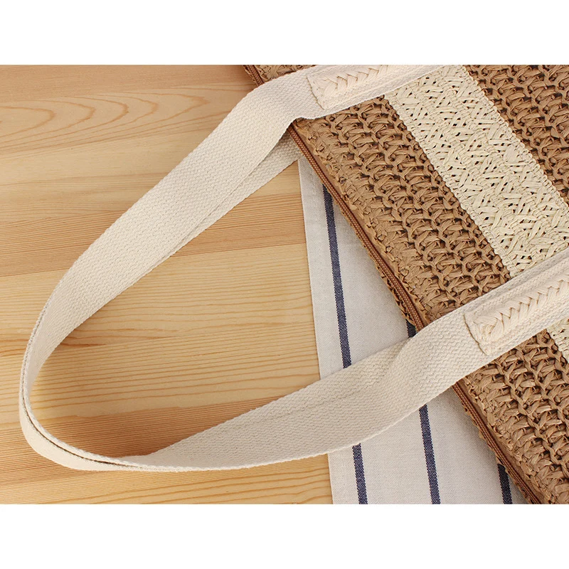 Tote Bag im modernen Korbflechtdesign mit stabilen Griffen Skanto
