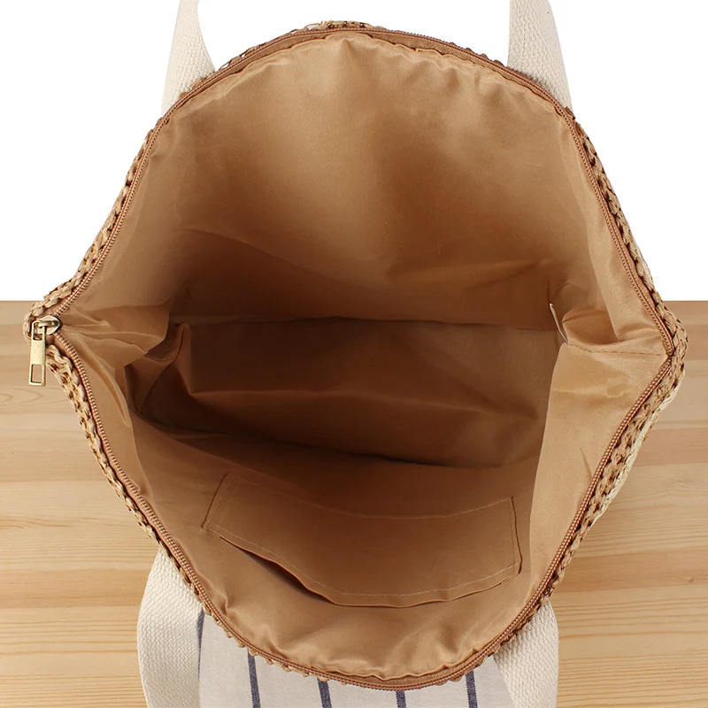 Tote Bag im modernen Korbflechtdesign mit stabilen Griffen Skanto