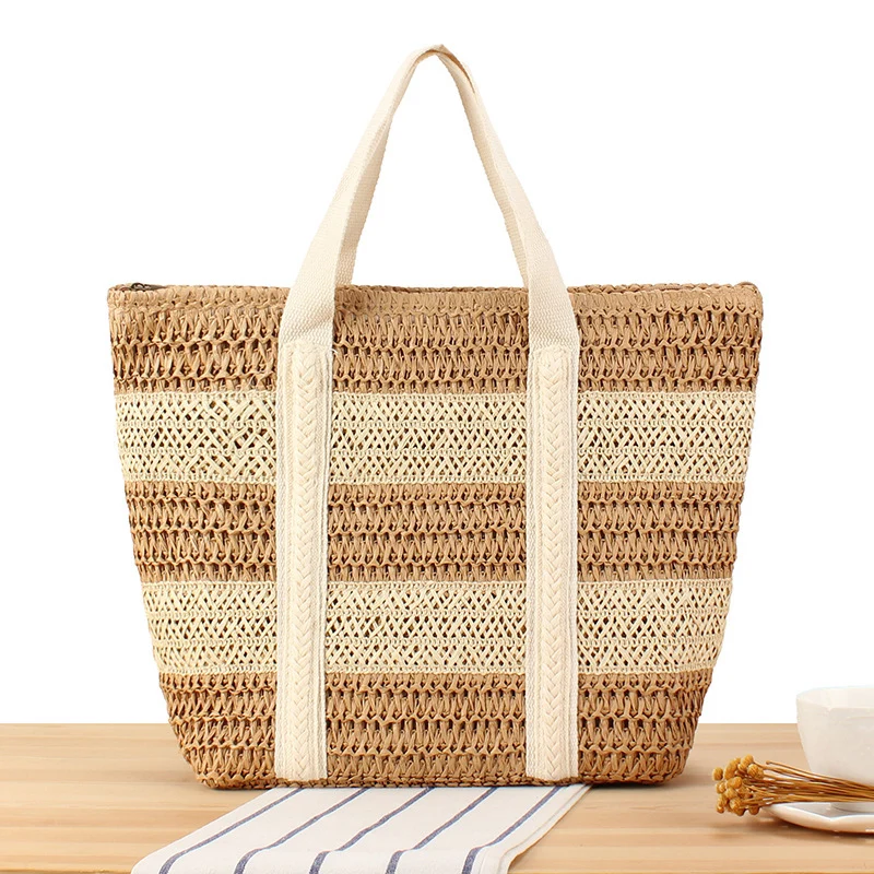 Tote Bag im modernen Korbflechtdesign mit stabilen Griffen Skanto