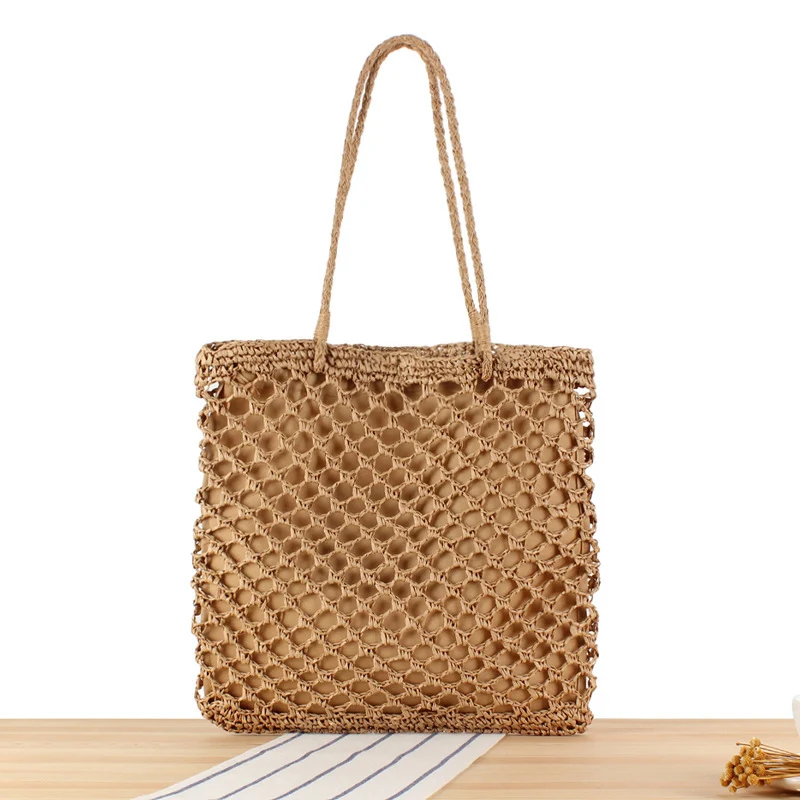 Tote Bag aus geflochtenem Naturmaterial mit luftigem Design Skanto