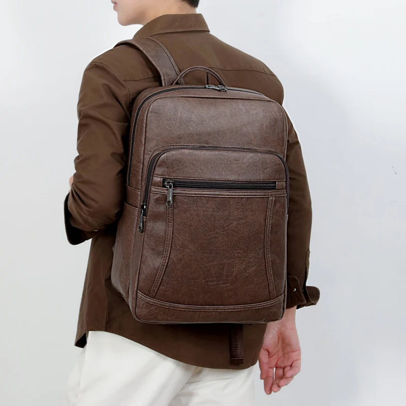 Eleganter Kunstleder-Rucksack mit mehreren Taschen Skanto