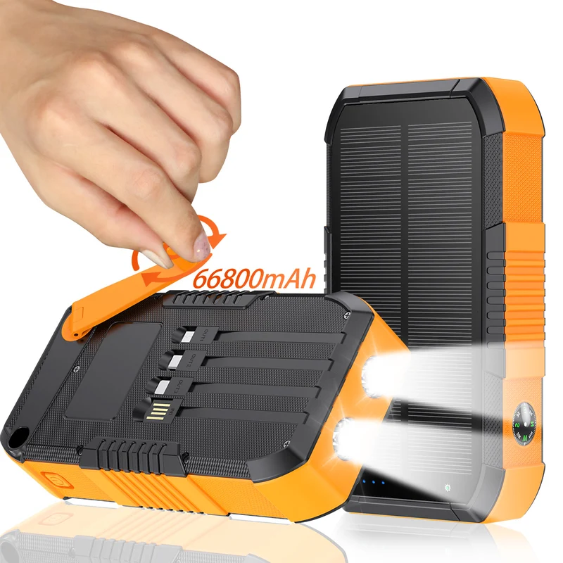 Solar Powerbank mit 66800Mah und LED-Licht Skanto