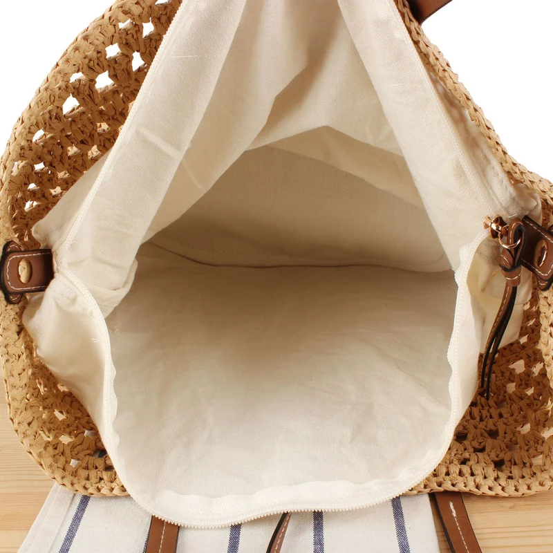 Handgefertigte Strandtasche aus Naturgeflecht Skanto