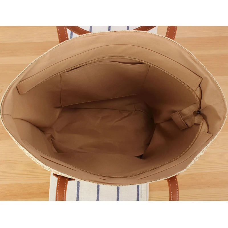 Designer-Handtasche mit Kontrastmuster und eleganten Ledergriffen Skanto