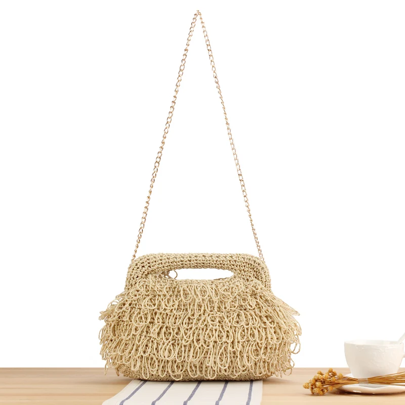 Designer-Handtasche mit geflochtener Makramee-Struktur Skanto