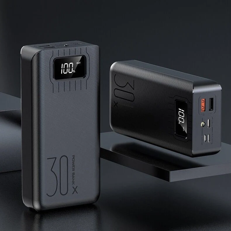 Hochleistungs-Powerbank mit intelligentem LCD-Display und zwei USB-Anschlüssen Skanto