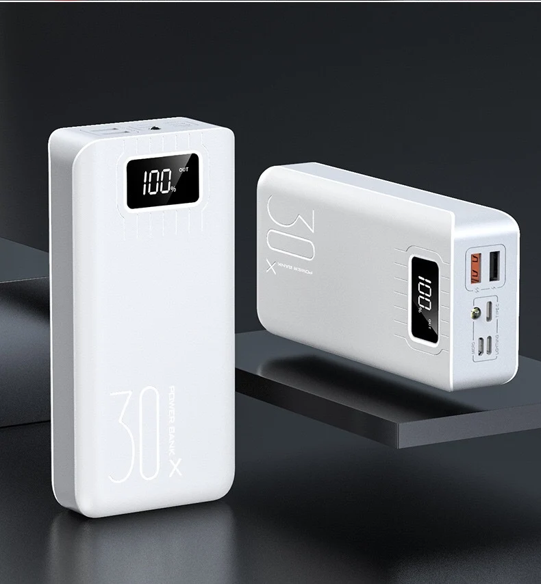 Hochleistungs-Powerbank mit intelligentem LCD-Display und zwei USB-Anschlüssen Skanto