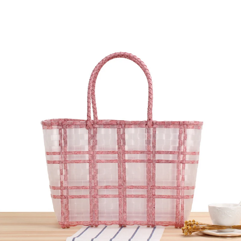 Stilvolle transparente Einkaufstasche aus geflochtenem Material Skanto