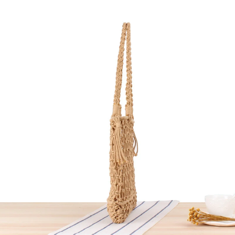 Elegante handgefertigte Makramee-Wickeltasche Skanto