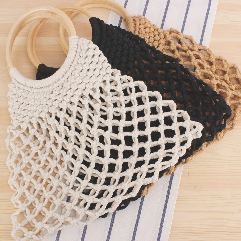 Elegante gewebte Tasche mit rundem Griff Skanto