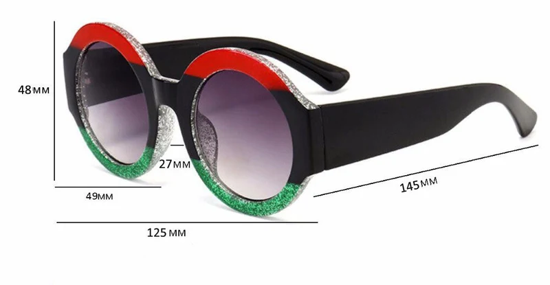 Skanto | Designer-Sonnenbrille mit roten, grünen, schwarzen Kreisen