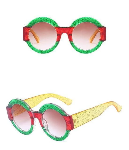 Skanto | Designer-Sonnenbrille mit roten, grünen, schwarzen Kreisen