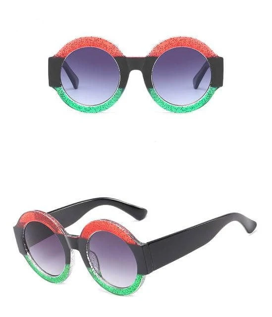 Skanto | Designer-Sonnenbrille mit roten, grünen, schwarzen Kreisen