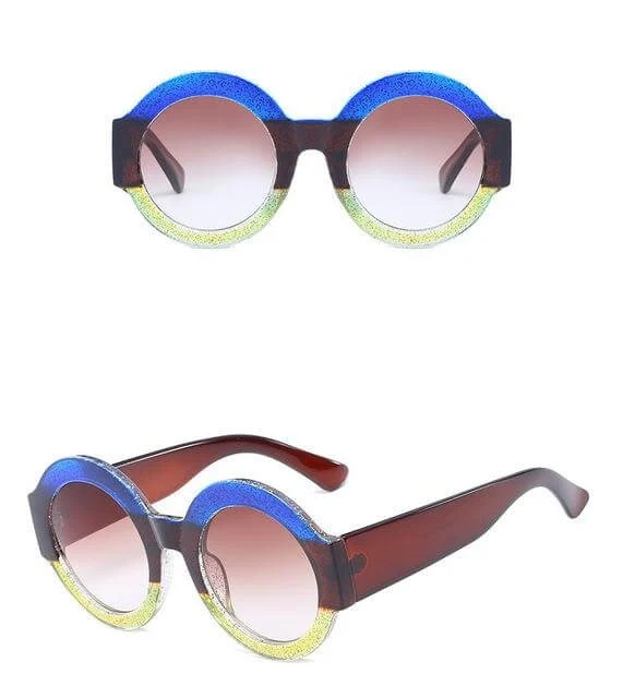 Skanto | Designer-Sonnenbrille mit roten, grünen, schwarzen Kreisen