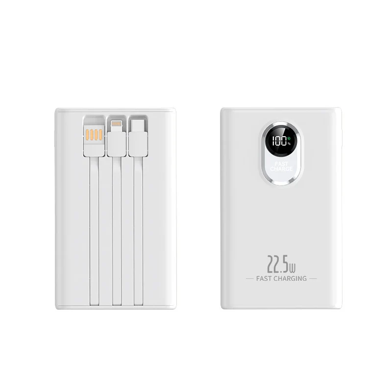 Tragbare Powerbank mit integriertem Multi-Ladekabel und Digitalanzeige Skanto