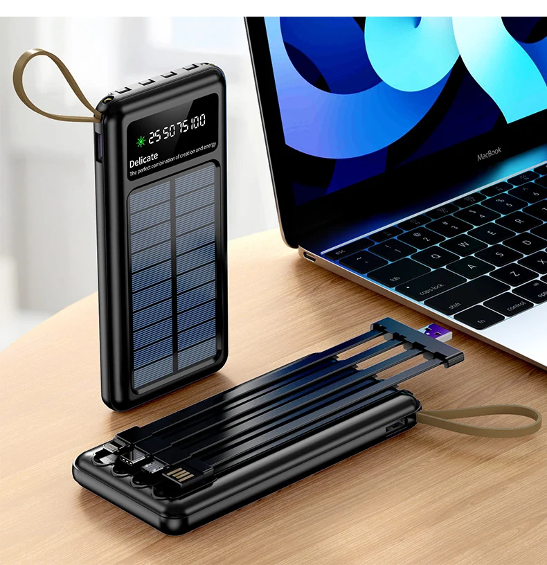 Solarladegerät mit multifunktionalen Ladekabeln Skanto
