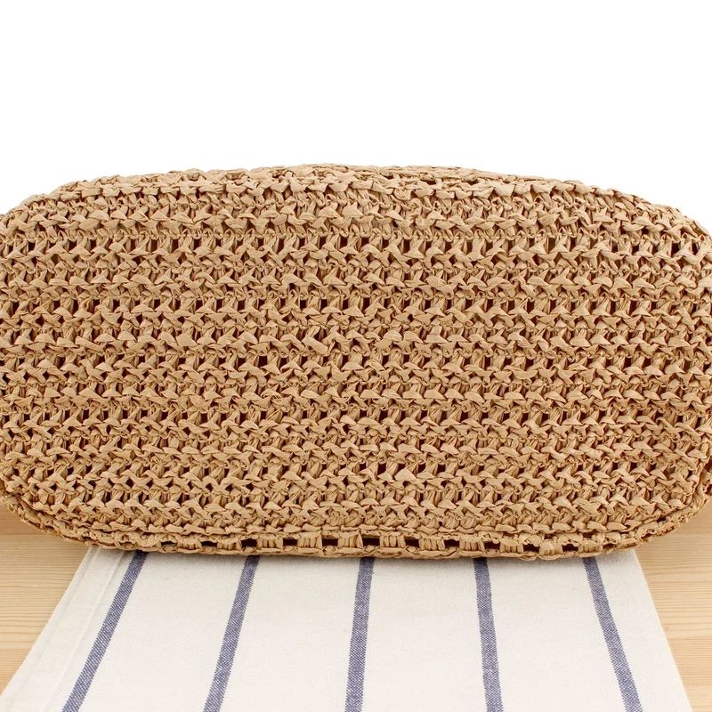 Elegante Stroh-Strandtasche mit hochwertigem Kunstledergriff Skanto