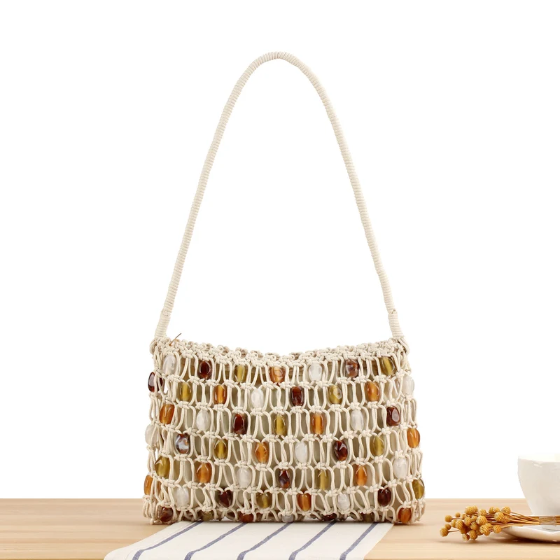 Handtasche mit farbigem Perlenmuster Skanto