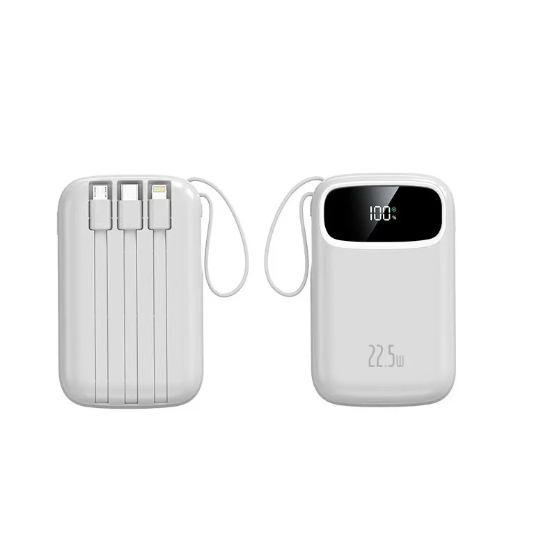 Powerbank mit integriertem Ladekabel und Digitalanzeige Skanto