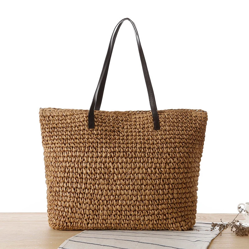 Geflochtene Strandtasche mit robustem Reißverschluss Skanto