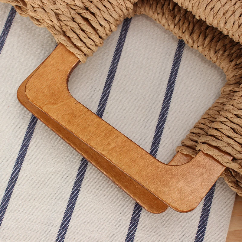 Geflochtene Strandtasche mit Holzgriff Skanto