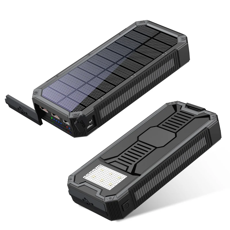 Tragbare Solar-Powerbank mit hochwertigem Design und mehreren Ausgängen Skanto