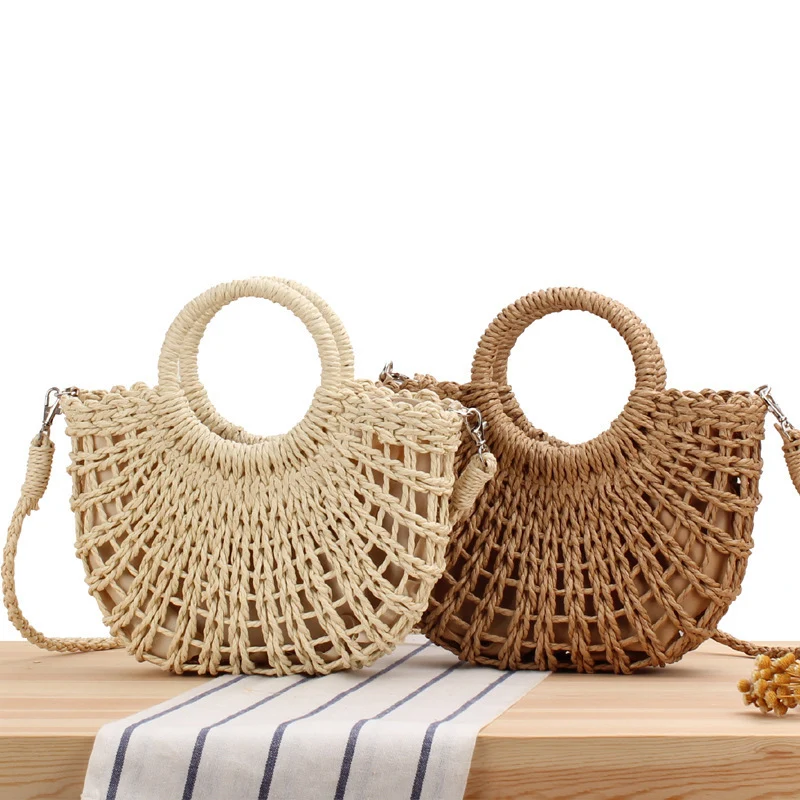 Handgefertigte Korbtasche im Boho-Stil Skanto
