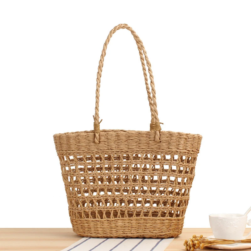 Geflochtene Strandtasche aus Naturmaterial Skanto